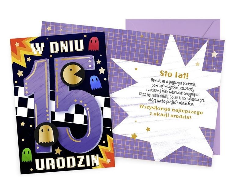 Kukartka, karnet urodziny 15
