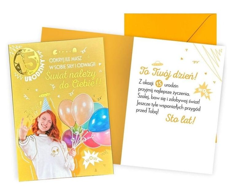 Kukartka, karnet, Urodziny 15, dziewczyna
