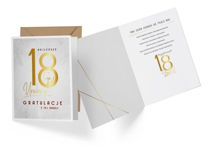 Kukartka, karnet, Urodziny 18