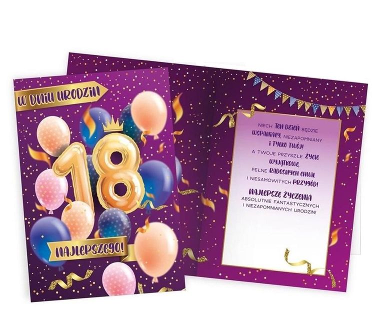 Kukartka, karnet, Urodziny 18