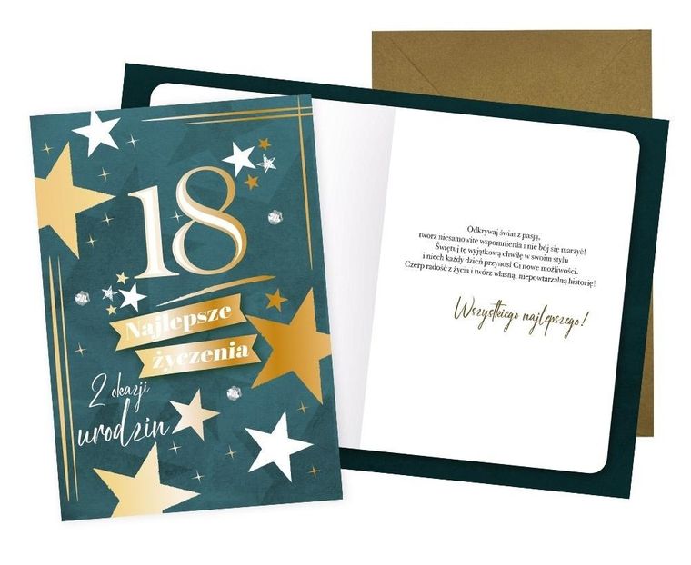 Kukartka, karnet, Urodziny 18