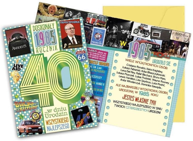 Kukartka, karnet, urodziny 40