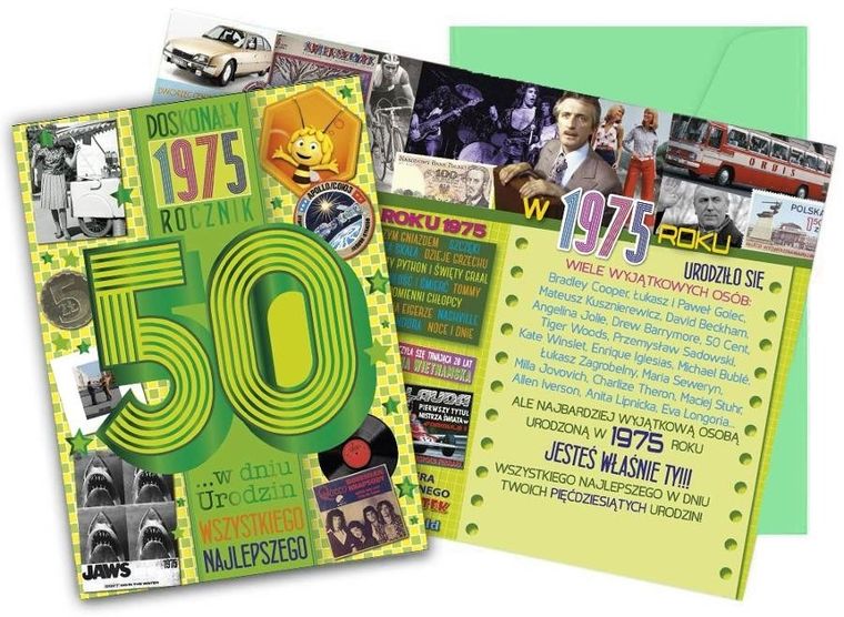 Kukartka, karnet, urodziny 50