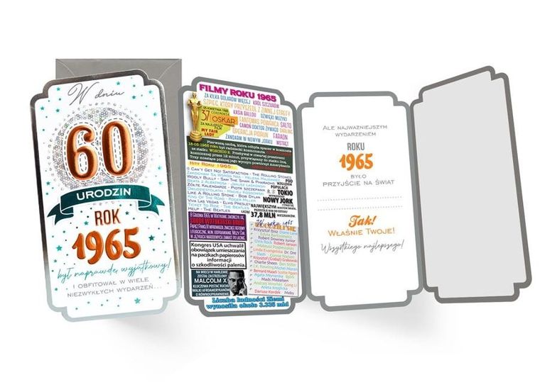 Kukartka, karnet, urodziny 60