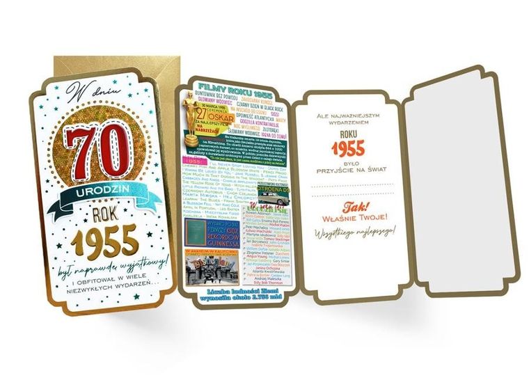 Kukartka, karnet, urodziny 70