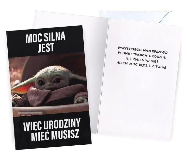 Kukartka, karnet, Urodziny, Star Wars, Baby Yoda