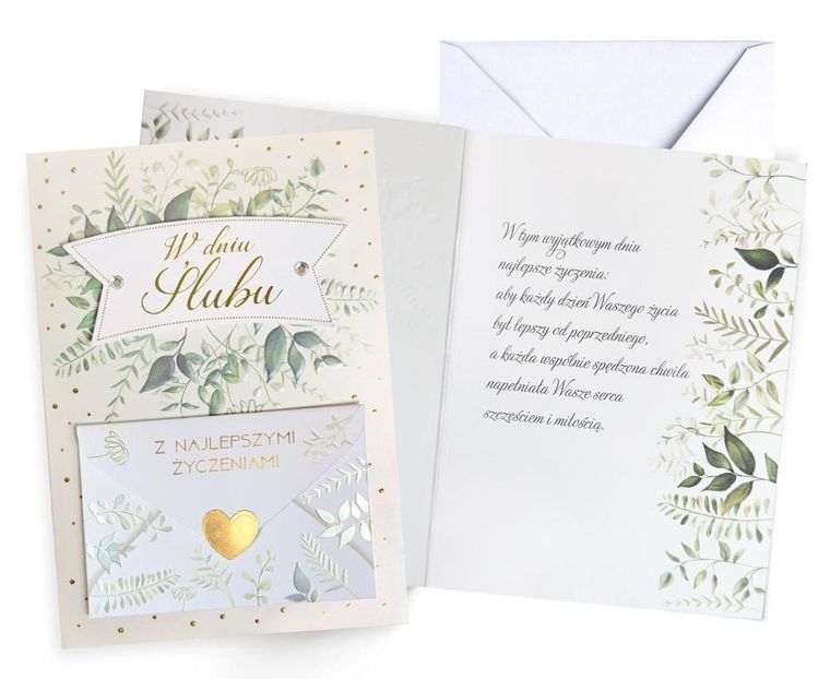 Kukartka, karnet z kopertą, Ślub