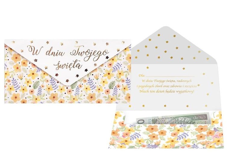 Kukartka, koperta podarunkowa, W dniu Twojego święta