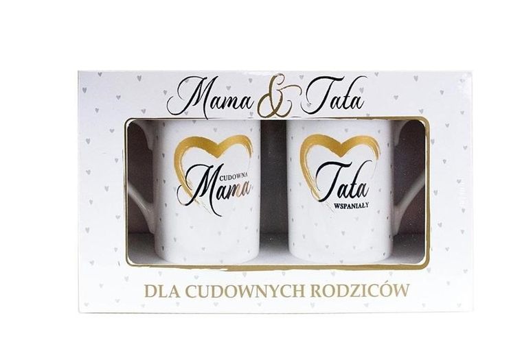 Kukartka, kubek komplet, cudowana mama, wspaniały tata