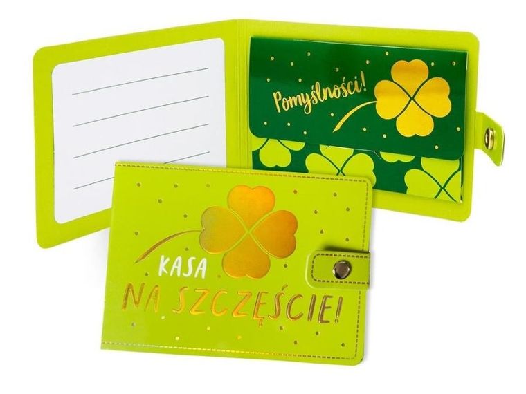 Kukartka, portfelik, Kasa na szczęście, koniczyna