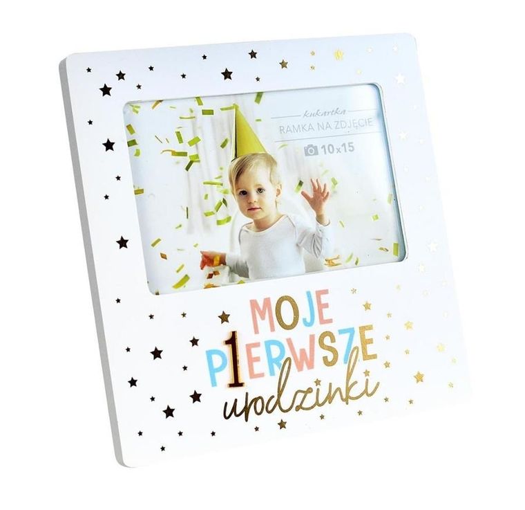 Kukartka, ramka moments, moje pierwsze urodzinki