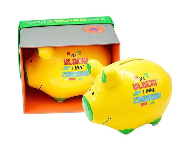 Kukartka, skarbonka, mała świnka, Na klocki i inne zabawki