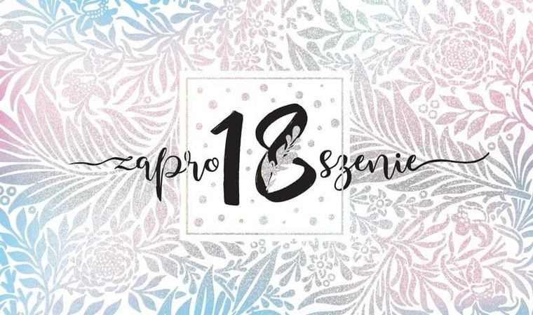 Kukartka, zaproszenia na 18 urodziny, 5 szt.