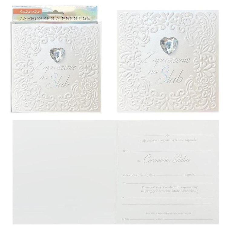 Kukartka, zaproszenia na ślub, 5 szt.