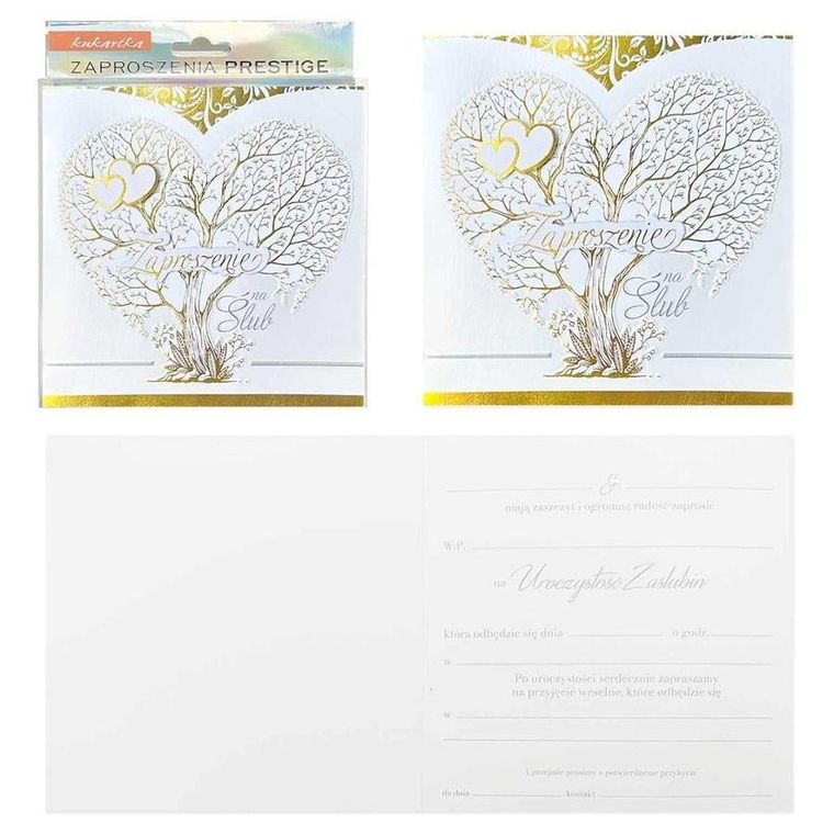 Kukartka, zaproszenia na ślub, 5 szt.