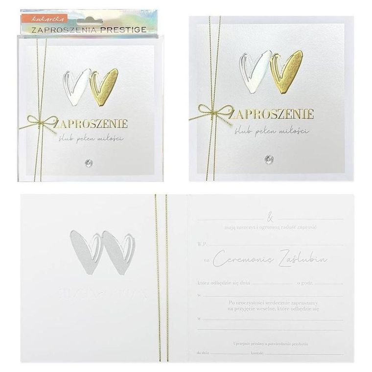 Kukartka, zaproszenia na ślub, 5 szt.