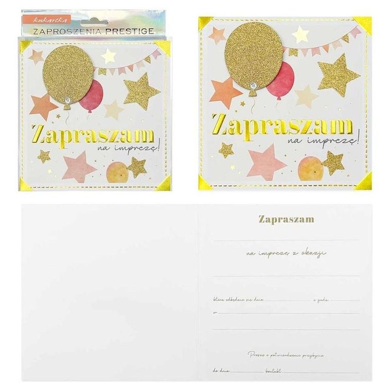 Kukartka, zaproszenia uniwersalne, 5 szt.
