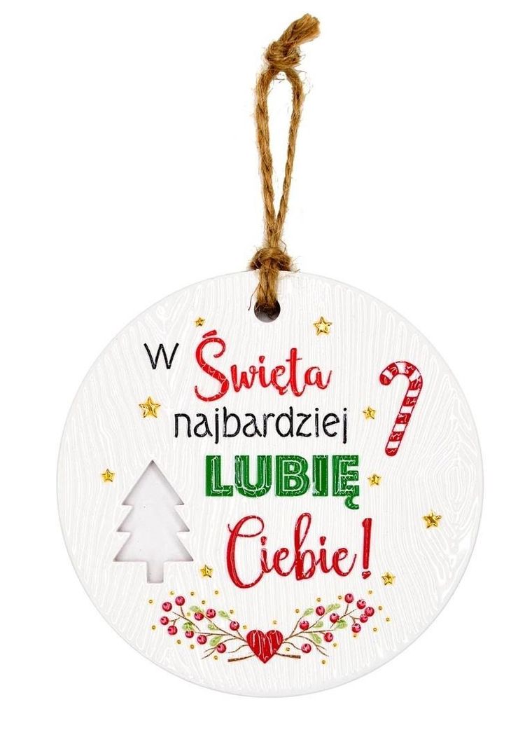 Kukartka, zawieszka ceramiczna, boże narodzenie