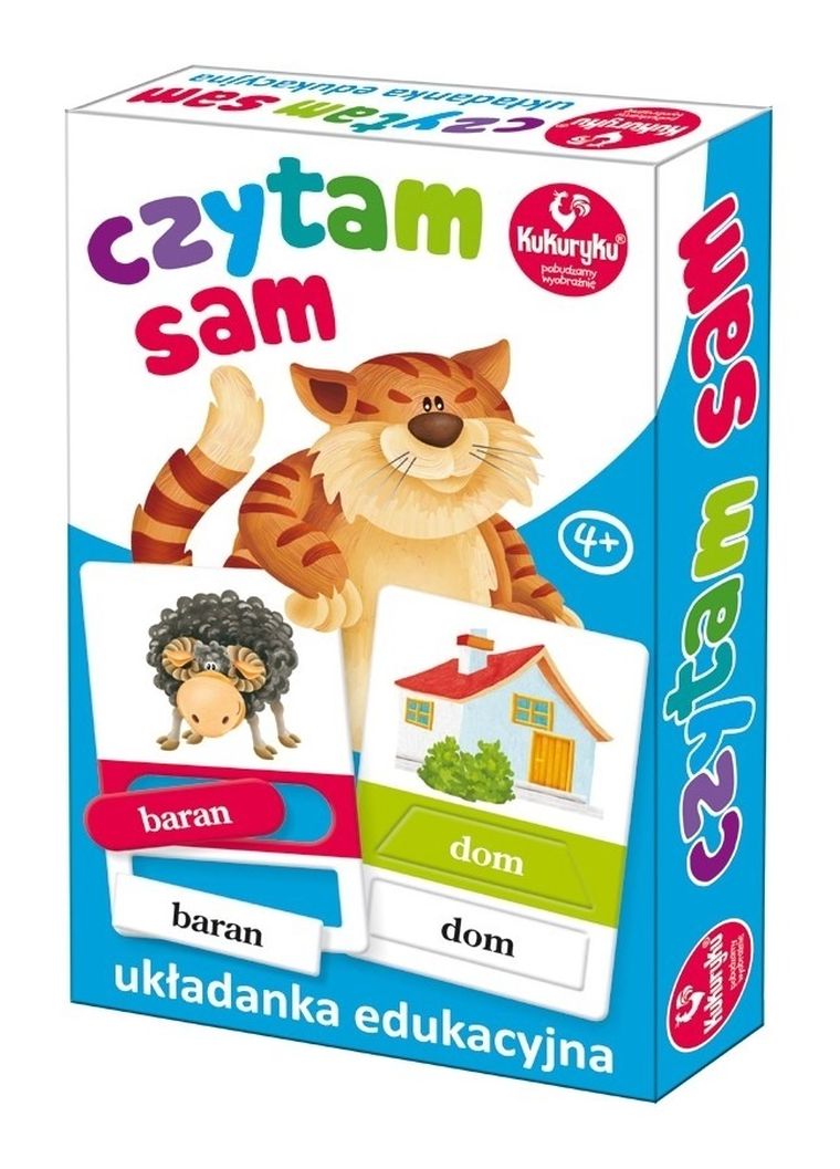 Kukuryku, Czytam sam, puzzle edukacyjne, 16 elementów