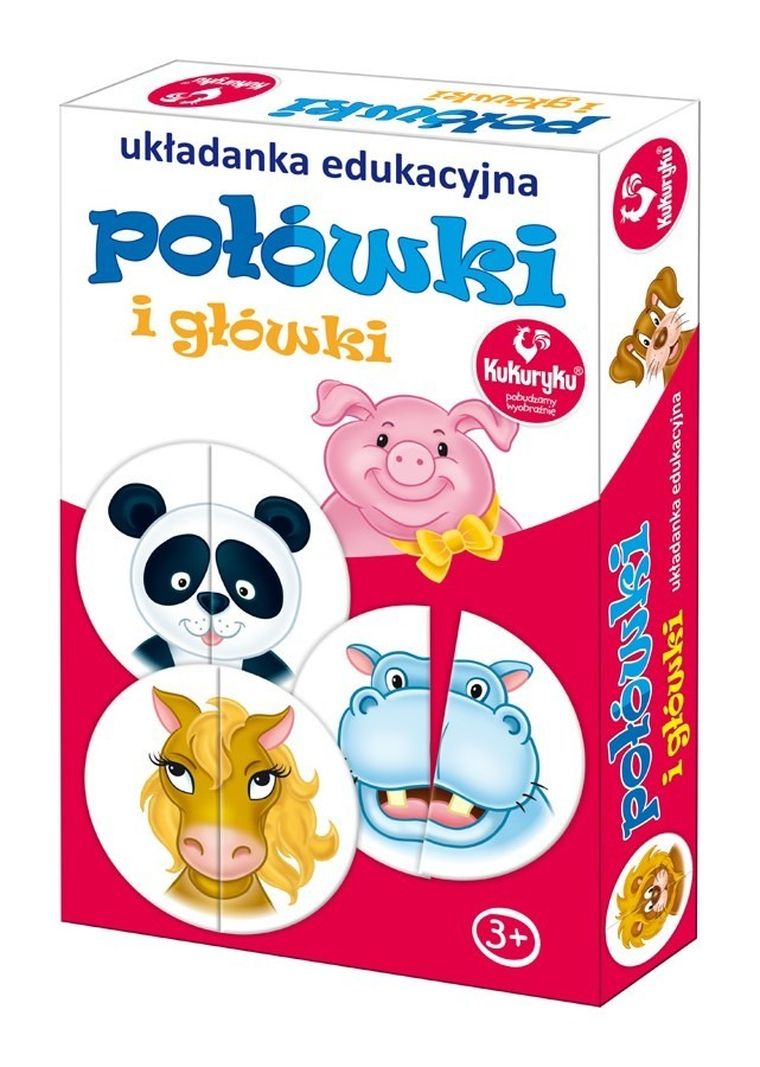 Kukuryku, Połówki i główki, puzzle edukacyjne, 30 elementów