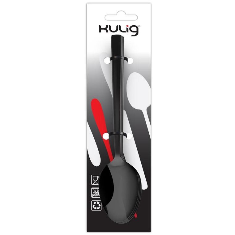 Kulig, łyżeczka do herbaty, Piano Shiny, black, 3 szt.