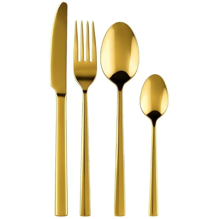 Kulig, Piano, komplet sztućców, Shiny Gold, 24 szt.