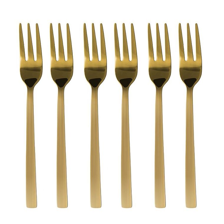 Kulig, Piano, komplet widelczyków do ciasta, Gold, 6 szt.