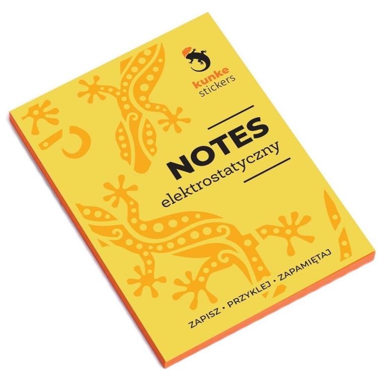 Kunke, notes elektrostatyczny, pomarańczowy, 100 karteczek, 7-9,8 cm