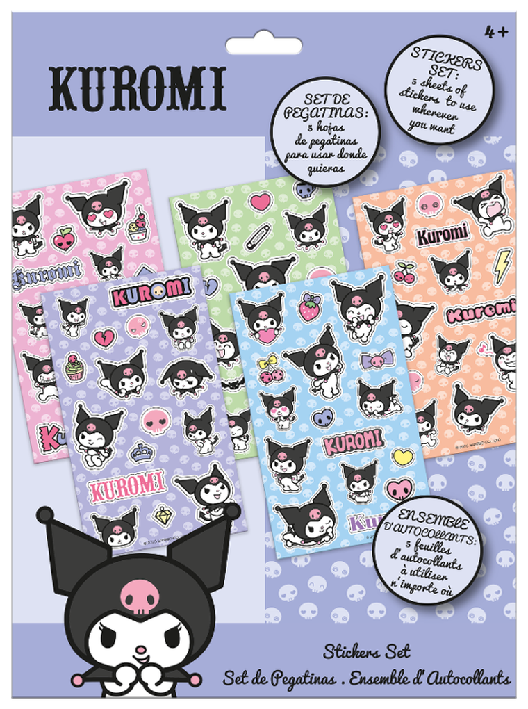 Kuromi, naklejki, 92 elementy