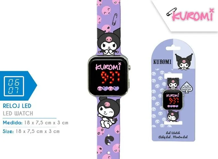 Kuromi, zegarek z kalendarzem LED