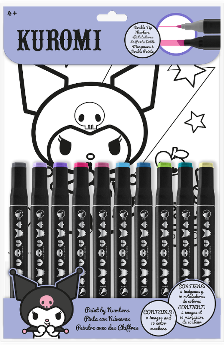 Kuromi, zestaw kreatywny z flamastrami, 12 elementów