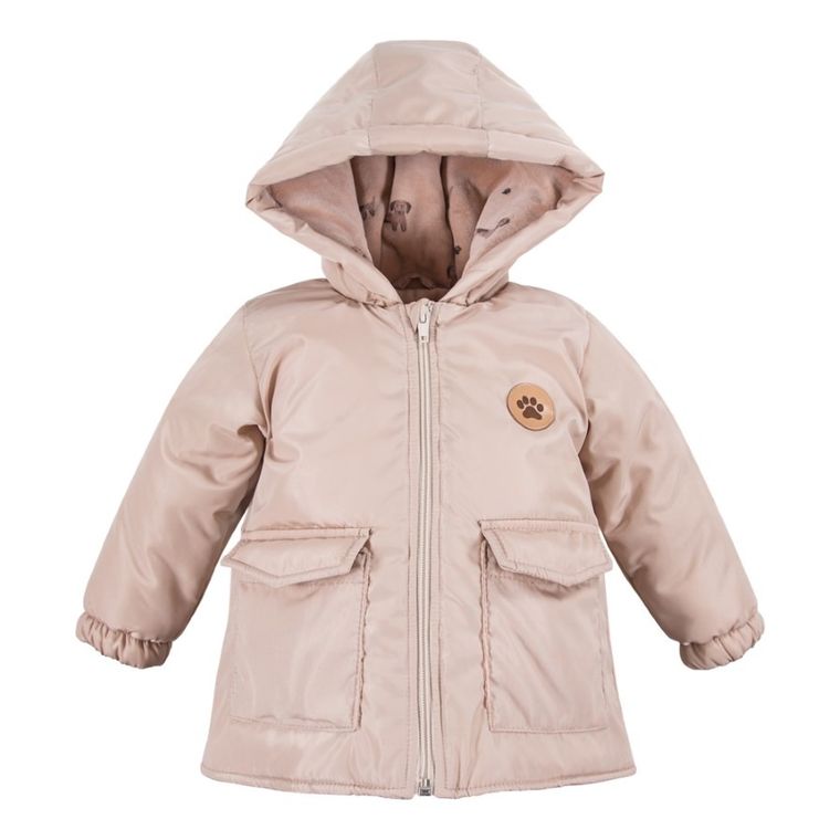 Kurtka chłopięca z kapturem, beżowa, Eevi