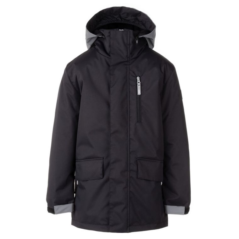 Kurtka chłopięca z kapturem, czarna, Lenne