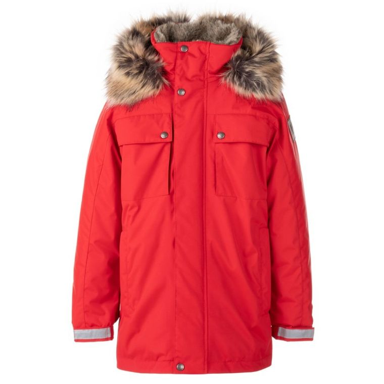 Kurtka chłopięca z kapturem, czerwona, Lenne