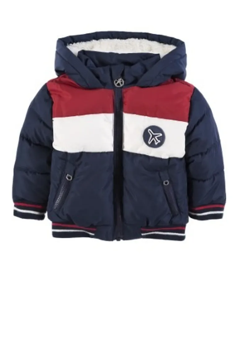 Kurtka chłopięca z kapturem, granatowa, Kanz