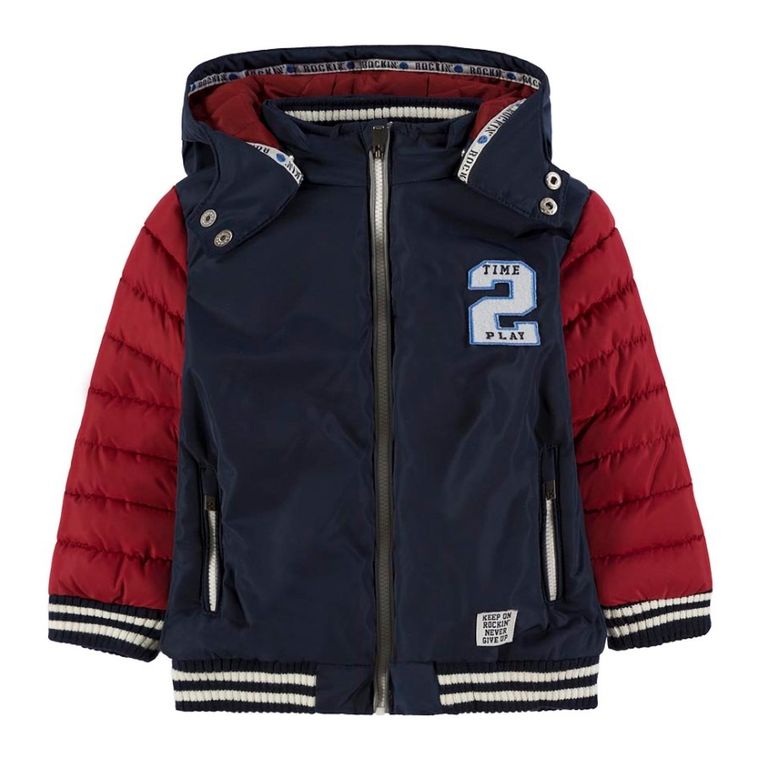 Kurtka chłopięca z kapturem, granatowa, Kanz