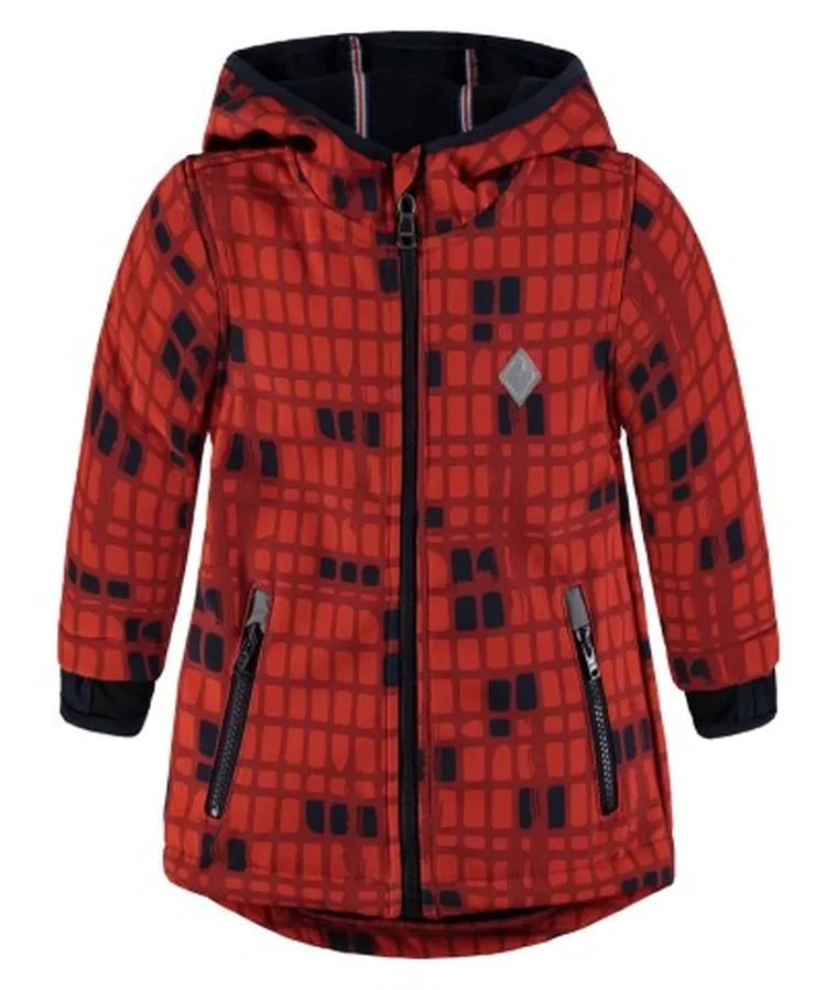 Kurtka chłopięca z kapturem, pomarańczowa, Kanz