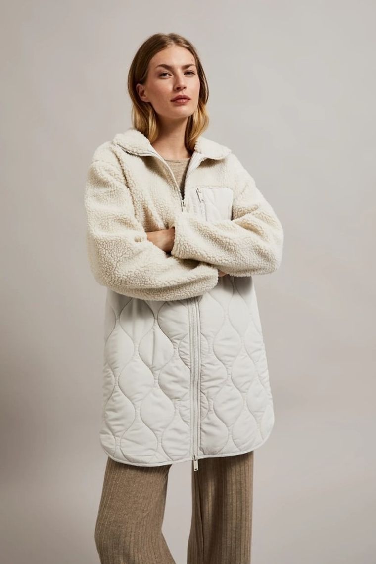 Kurtka damska, beżowa, Moodo