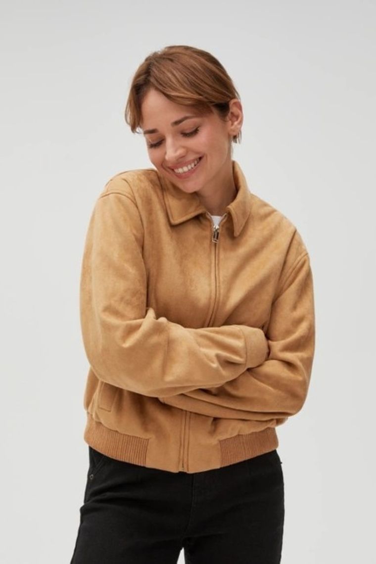 Kurtka damska, beżowa, Moodo