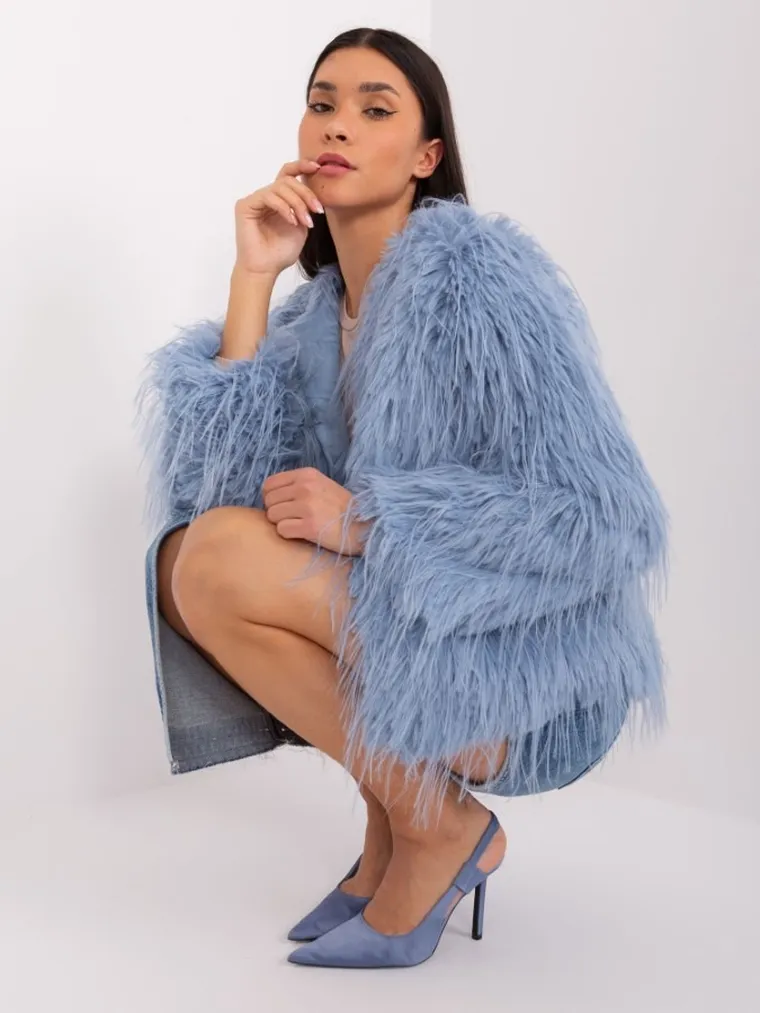 Kurtka damska, niebieska, Italy Moda