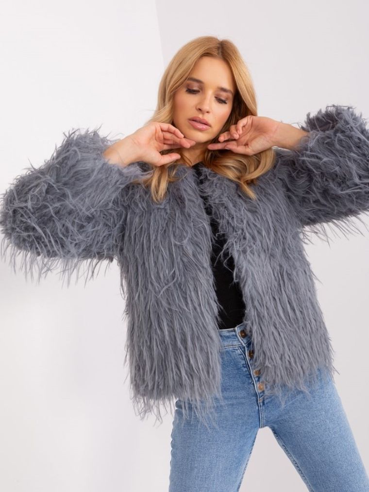 Kurtka damska, szara, Italy Moda