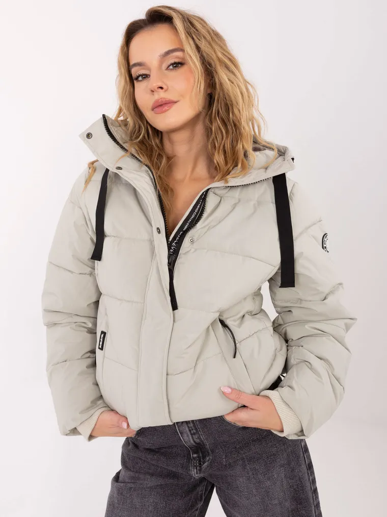 Kurtka damska z kapturem, szara, Sublevel