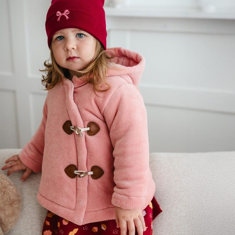 Kurtka dziewczęca z kapturem, różowa, Eevi