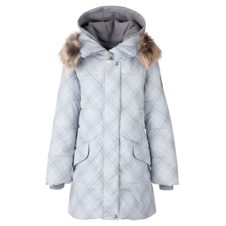 Kurtka dziewczęca z kapturem, szara, Lenne