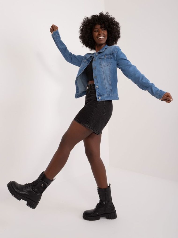 Kurtka jeansowa damska, niebieska, Vivid