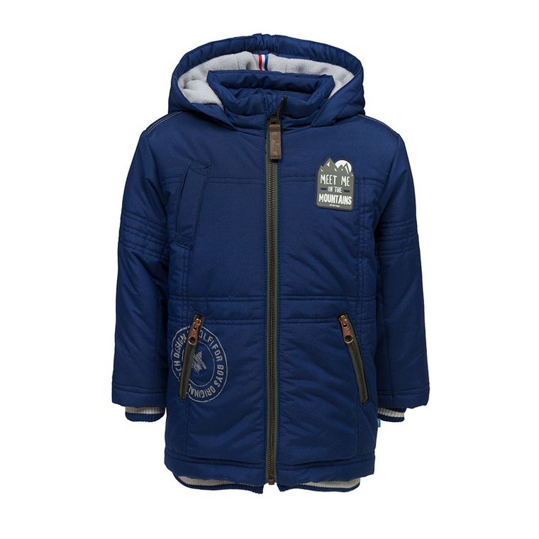 Kurtka jesienno-zimowa chłopięca z kapturem, niebieska, Lief