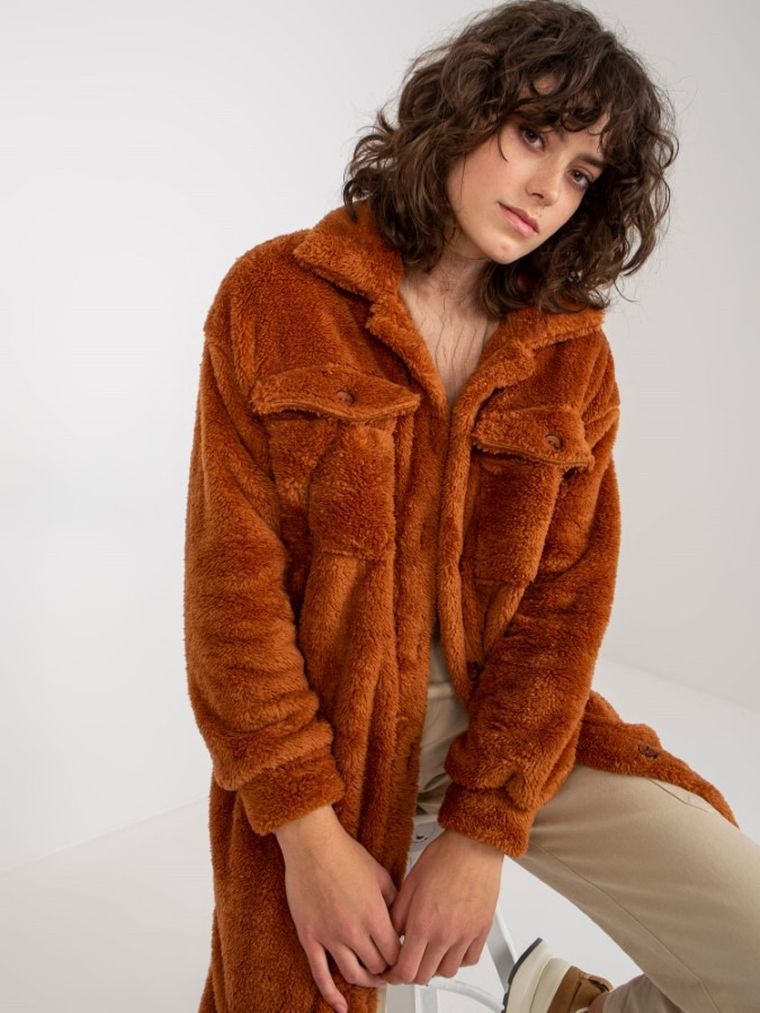 Kurtka koszulowa damska, brązowa, Rue Paris