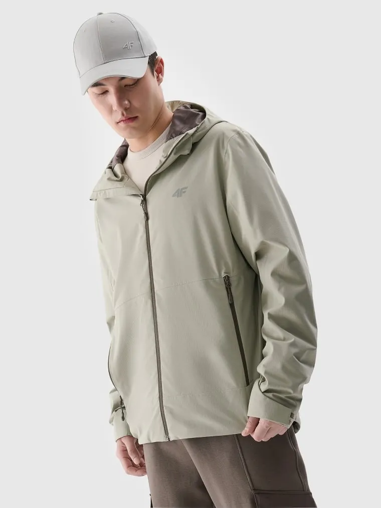 Kurtka męska z kapturem, ecru, 4F