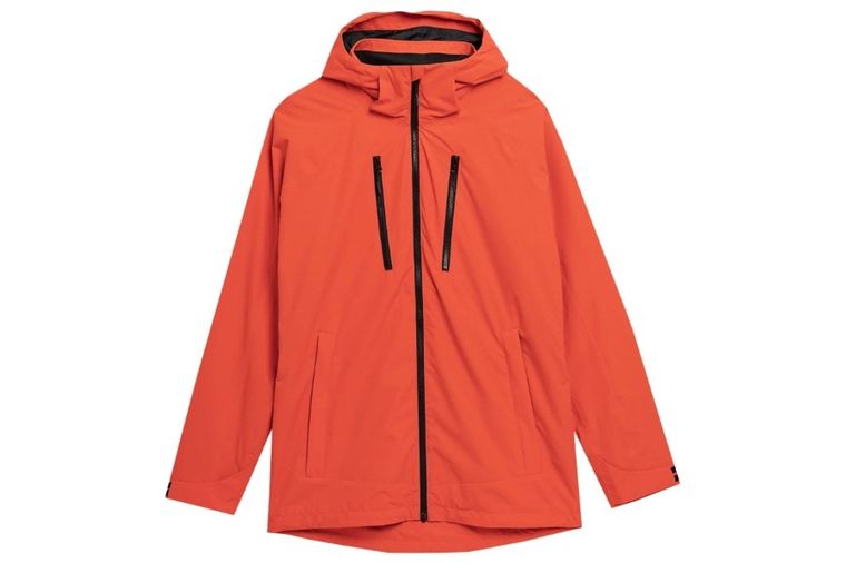 Kurtka męska z kapturem, pomarańczowa, 4F