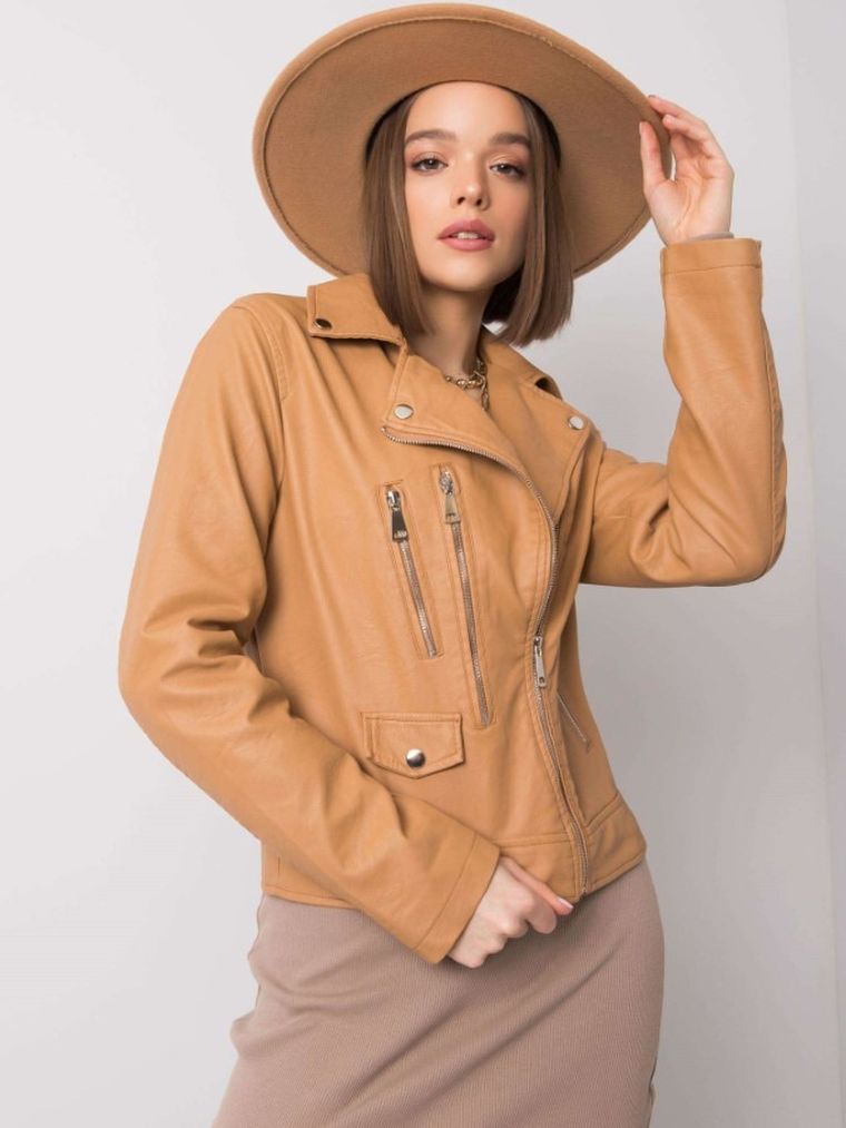Kurtka ramoneska damska, beżowa, Z-Desing Jacket Style